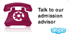Talk to an admission advisor on Skype Call me on Skype